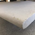 Crema Siena tumbled and sandblasted coping