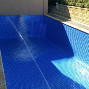 Pool Glass Blue Tiles