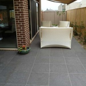 midnight black granite pavers