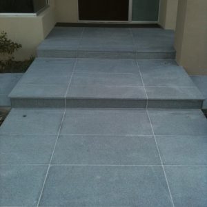 Exotic grey granite for outdoor steps