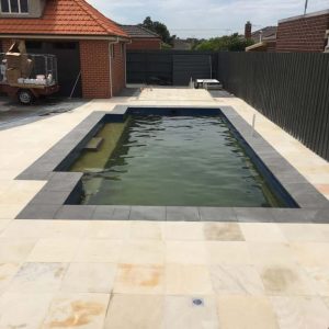 Charcoal pool coping