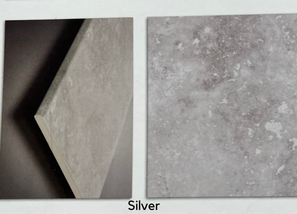 Silver Travertine Porcelain Coping Tile