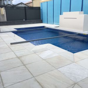 Natural suede sand pool coping