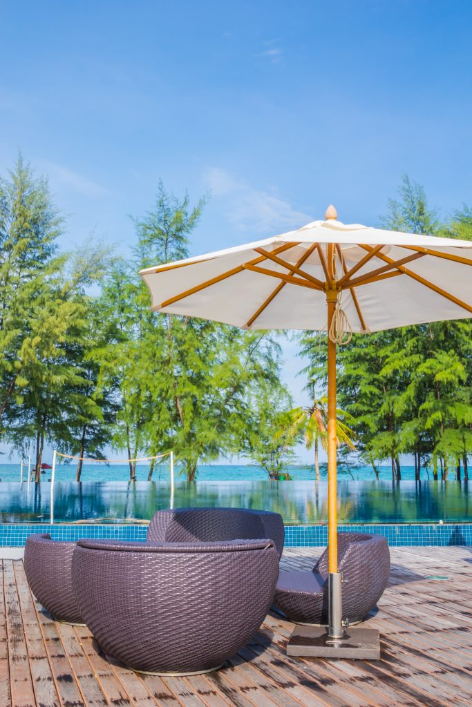 pool side umbrellas