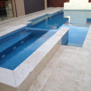 Classic travertine coping