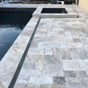 travertine pool coping design