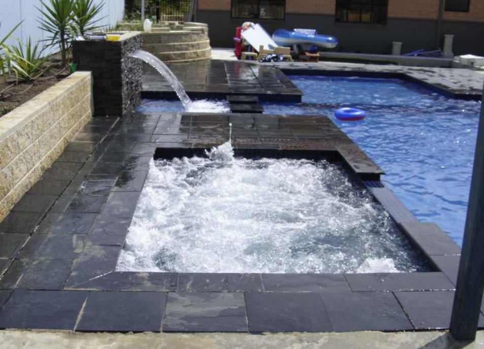charcoal limestone pool pavers