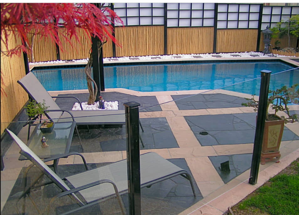 Limestone Random Crazy pool paving Melbourne