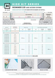Hide skimmer lid technical sheet