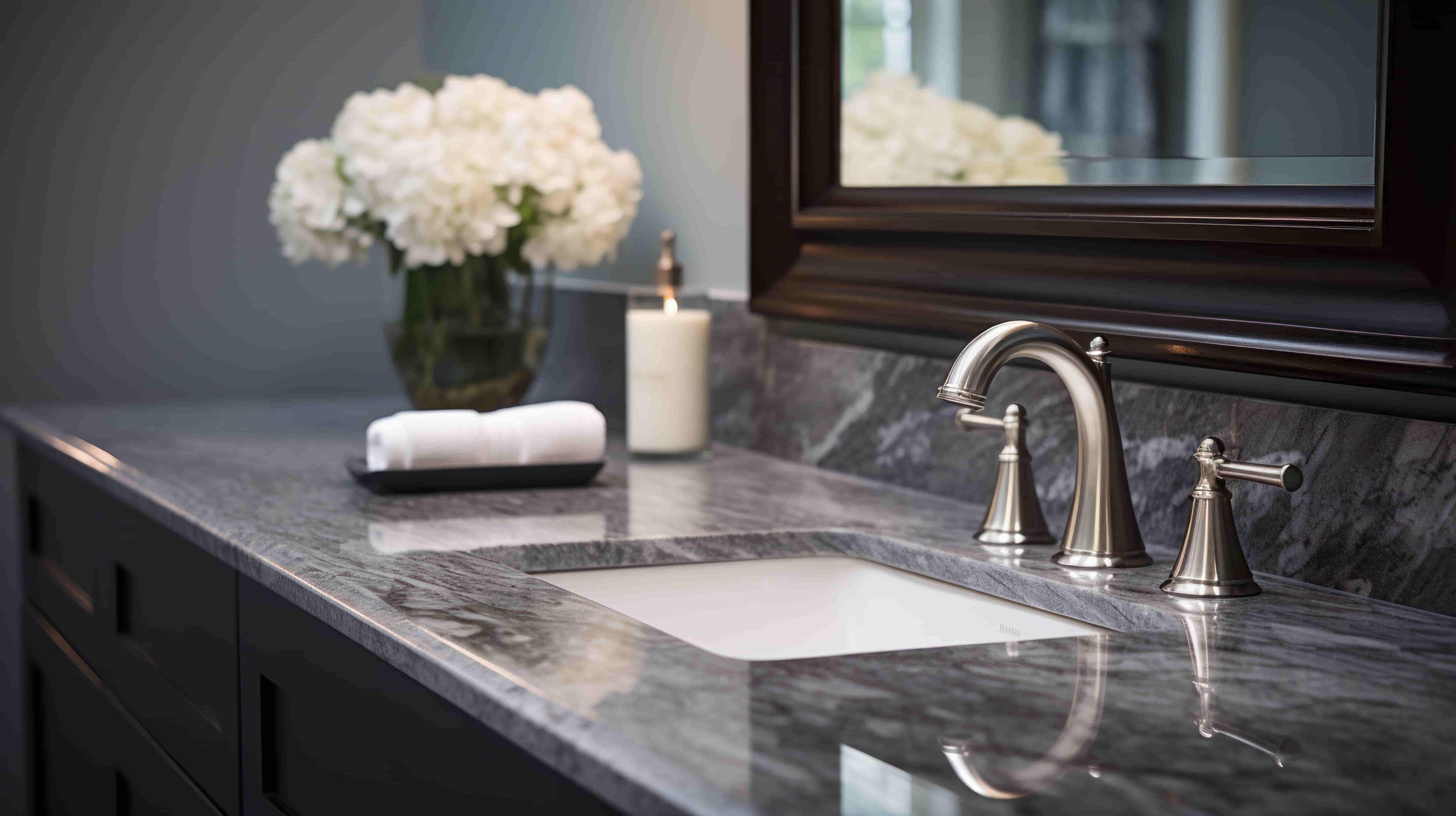 Stylish Grey Bathroom Benchtops