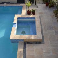 Rainbow honed sandstone pool coping